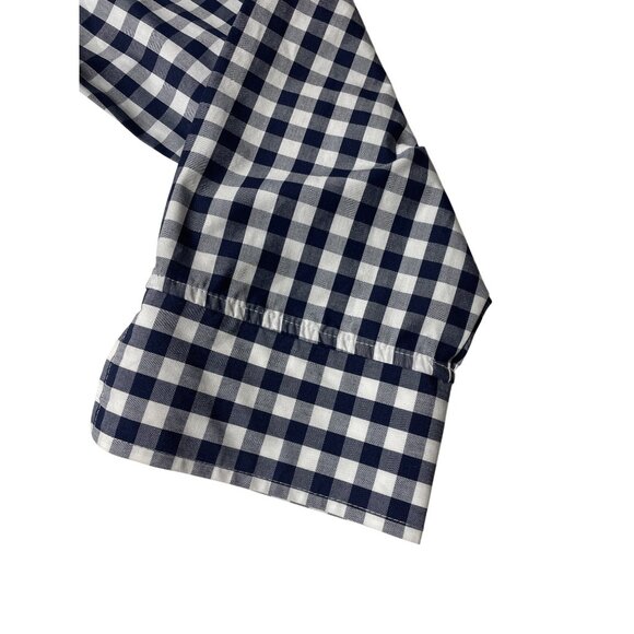 Women's FoxCroft NYC Size‎ 14 Navy & White Checkered Button-Up Shirt Classic - Picture 4 of 9
